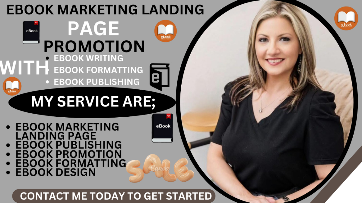 I will ebook landing page ebook marketing and book and ebook publishing