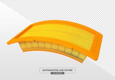 3D Render of Automotive Air Filter with Transparent Background