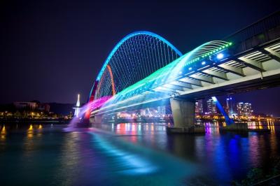 Rainbow Fountain Show at Expo Bridge in South Korea