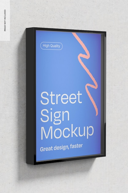 Street Sign Mockup Side View Free Download