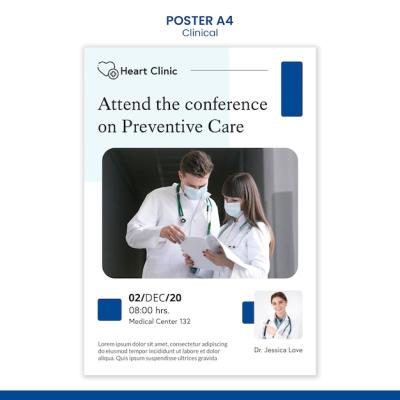 Professional Clinic Poster Template with Photo