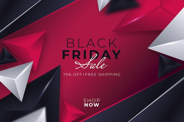 Realistic Polygonal Black Friday Background