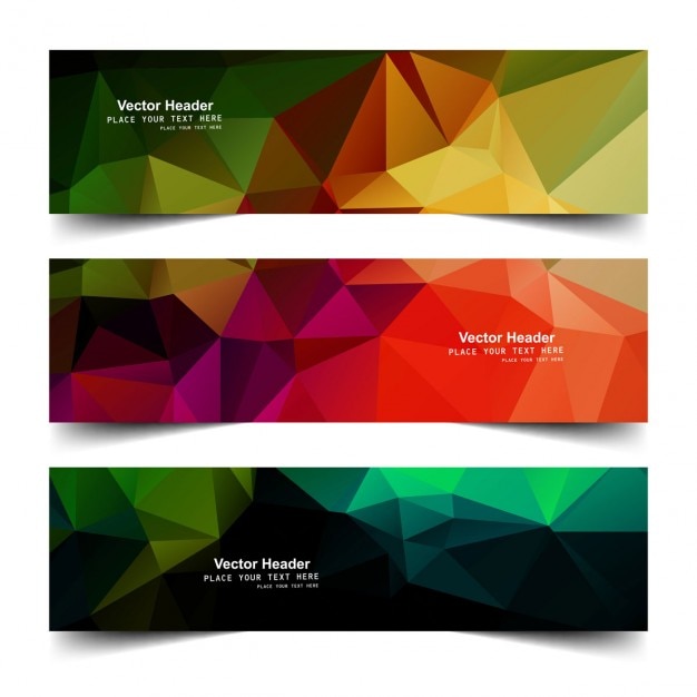 Colorful Low Poly Headers with Free Download