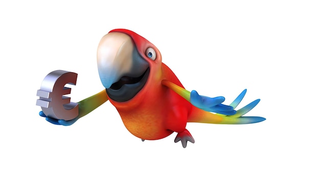 Fun 3D Cartoon Parrot Illustration Free Download