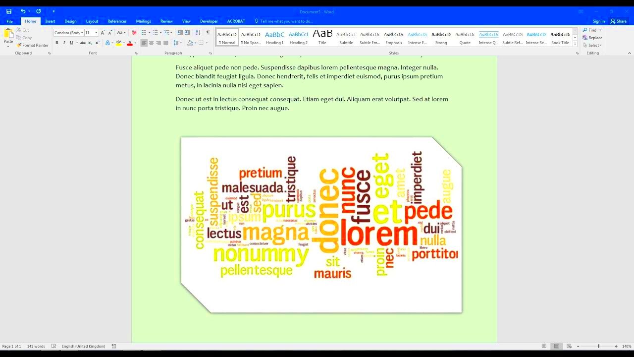 Create A Word Cloud In Microsoft Word YouTube