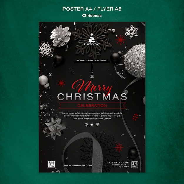 Traditional Christmas Vertical Print Template