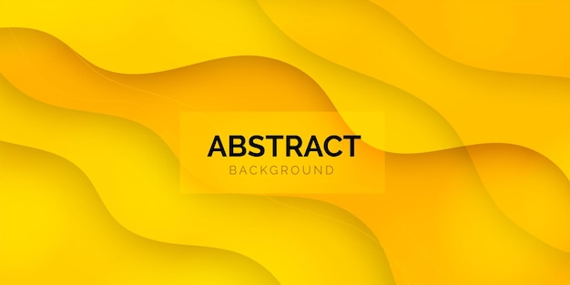 Yellow Business Abstract Banner Background with Fluid Gradient Wavy Shapes Vector Design