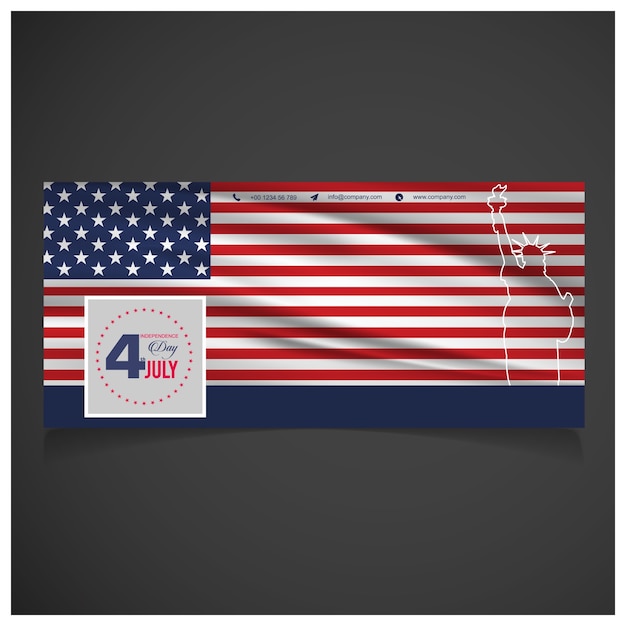 USA Banner Independence Day Design