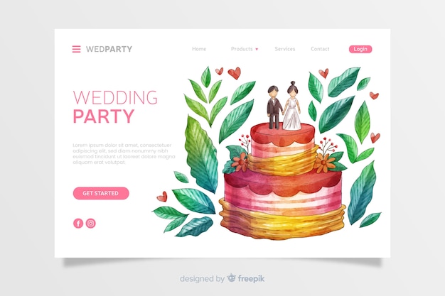 Watercolor Wedding Landing Page