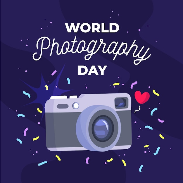 Hand drawn world photography day