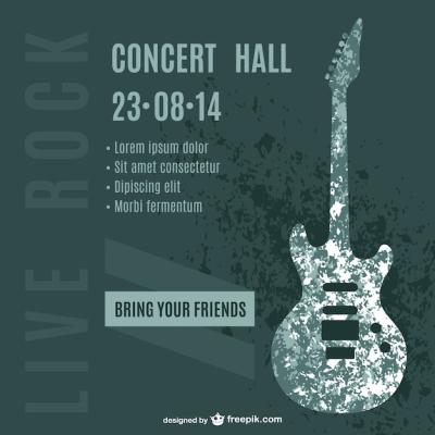 Guitar Concert Poster Vector Templates for Free Download