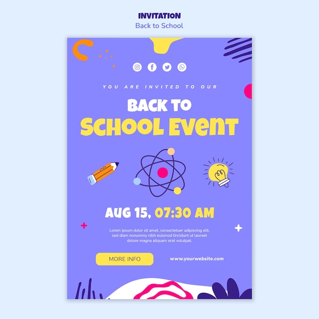 Back to school invitation template