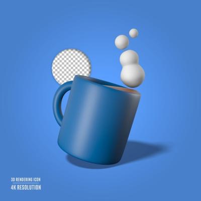 3D Render Illustration Coffee Mug Isolated Icon