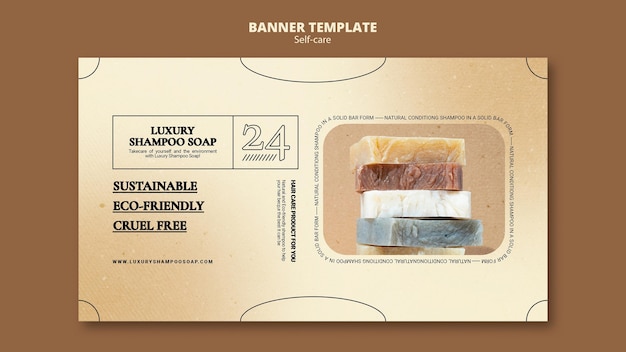 Shampoo soap banner template