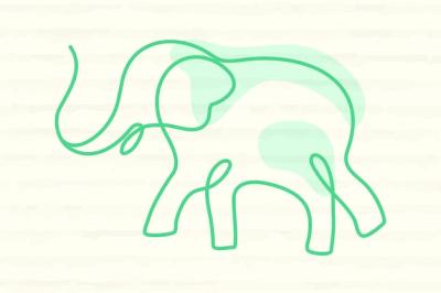 Elephant Collage Element Vector Illustration