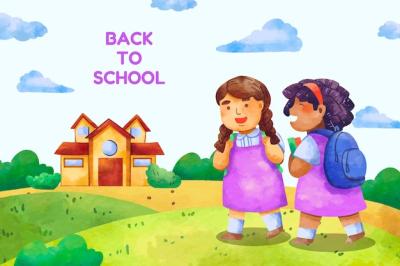 Watercolor Backgrounds for Back to School Season