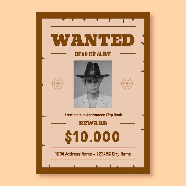 Wanted Poster Template Design