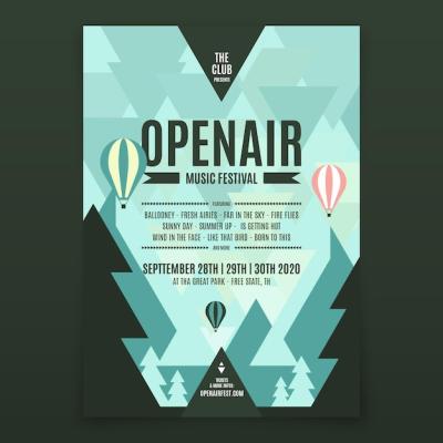 Open Air Music Festival Poster Templates