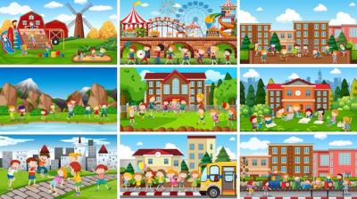 Scenes in Nature Setting Vector Templates for Free Download