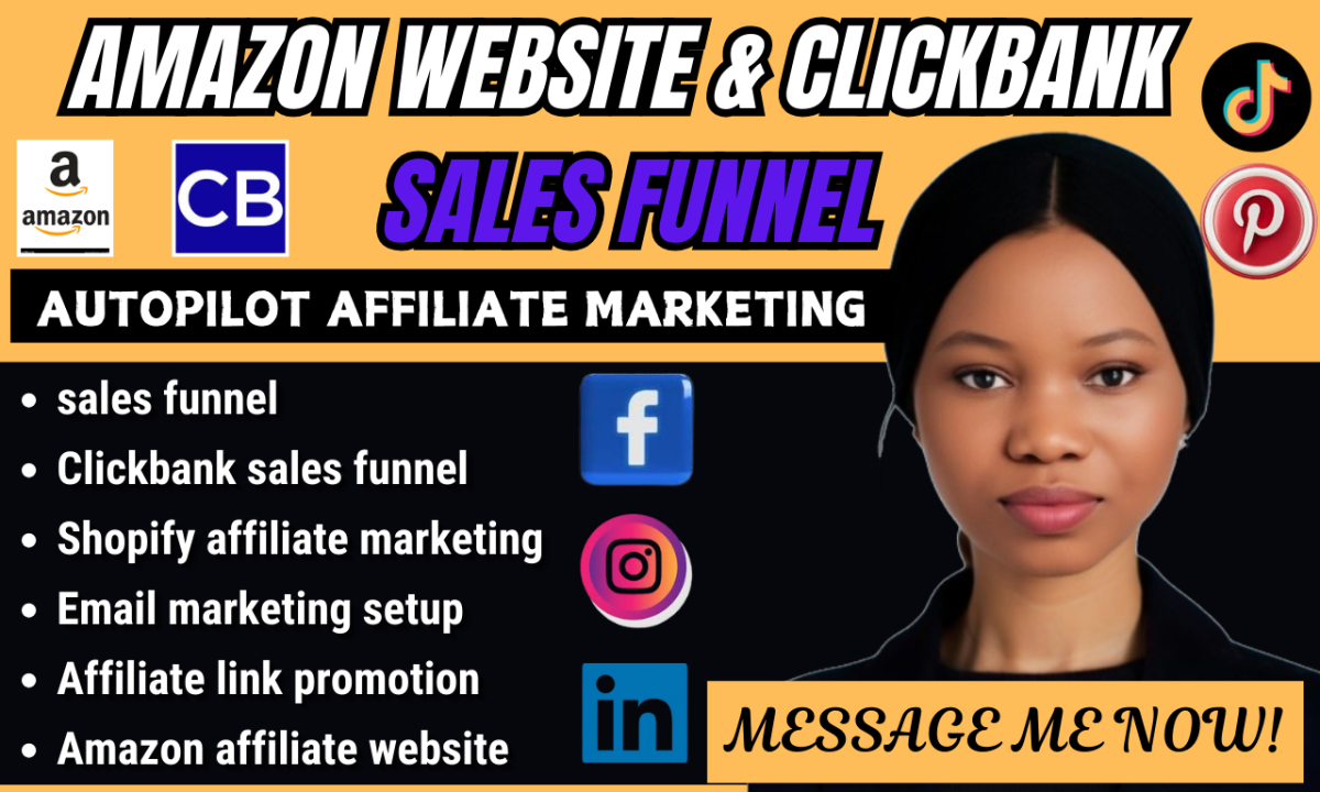 I will do clickbank affiliate marketing, autopilot amazon affiliate website