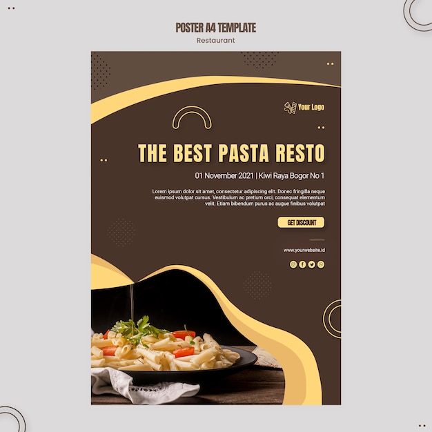 Poster pasta restaurant template