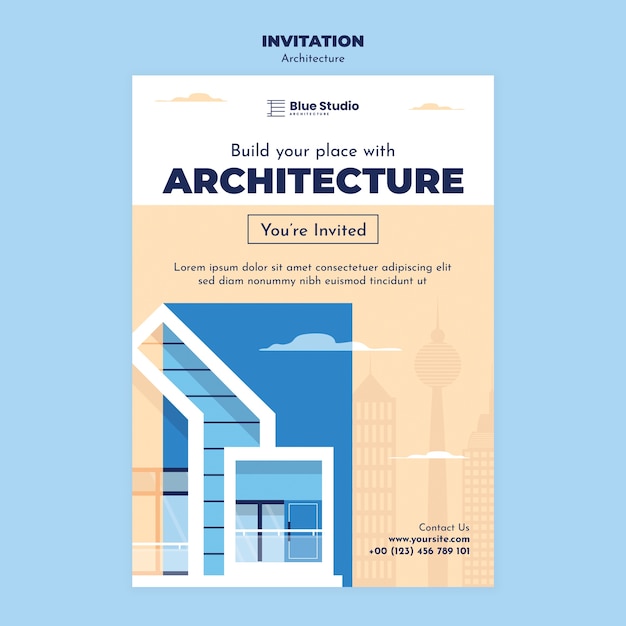 Flat Design Architecture Template: Free Download