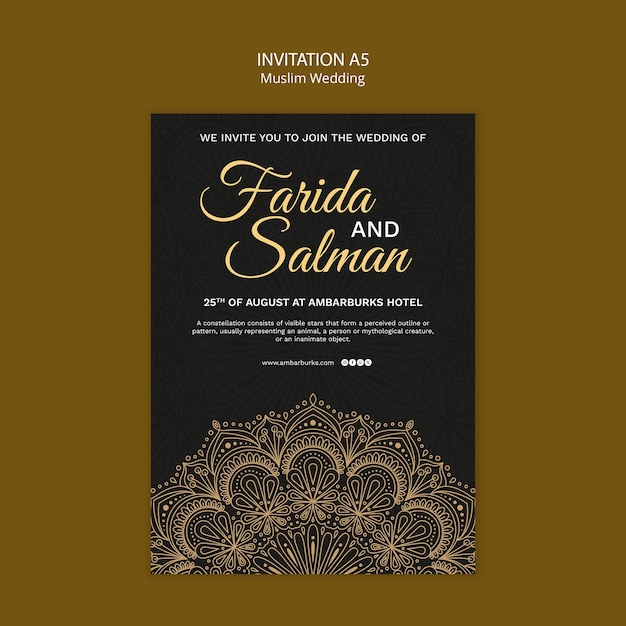 Muslim Wedding Template Design – Free Download