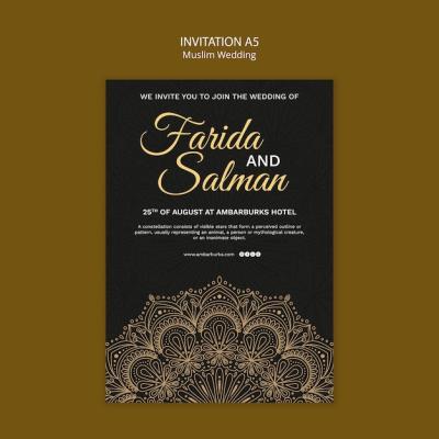 Muslim Wedding Template Design – Free Download