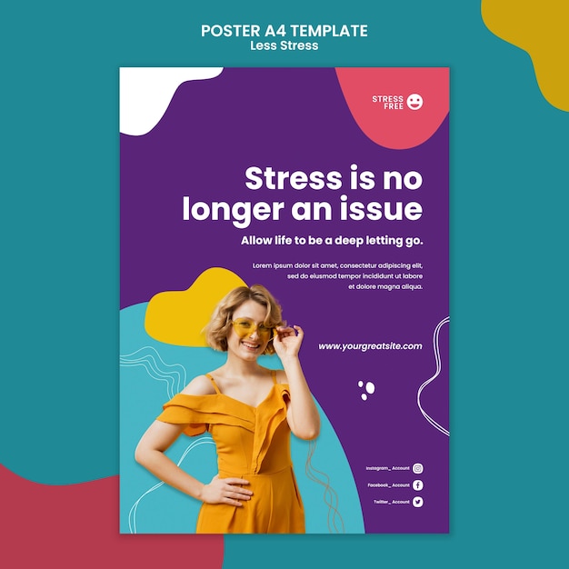 Less Stress Concept A4 Poster Template