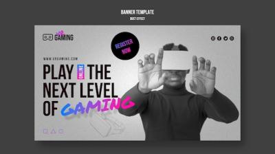 Banner virtual reality gaming template