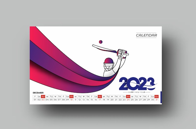 2023 December Calendar Happy New Year Design – Free Download