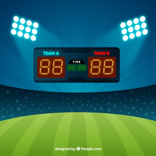 Soccer Field Background with Scoreboard – Free Download