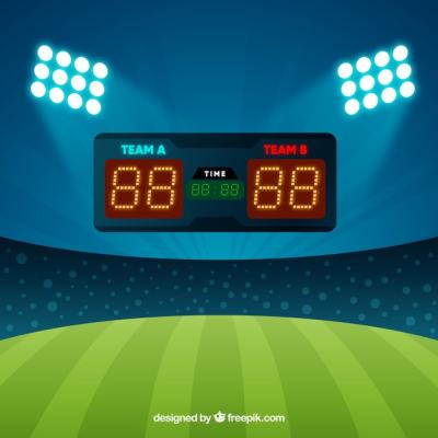 Soccer Field Background with Scoreboard – Free Download