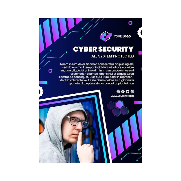 Cyber Security Vertical Flyer Template