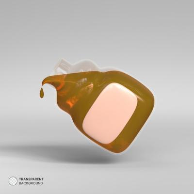 Honey Bottle Breakfast Item Icon Isolated 3D Render Illustration