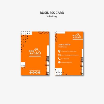 Business Card Template with Veterinary Design