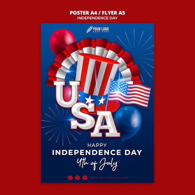 4th of July Poster Template