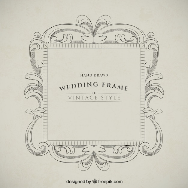 Hand Drawn Ornamental Wedding Frame