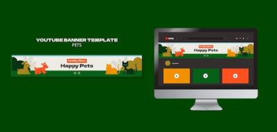 Flat Design Pets Food YouTube Banner