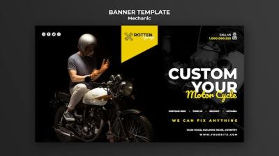 Horizontal Banner for Motorcycle Repair Shop