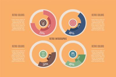 Flat Design Infographic with Retro Colors