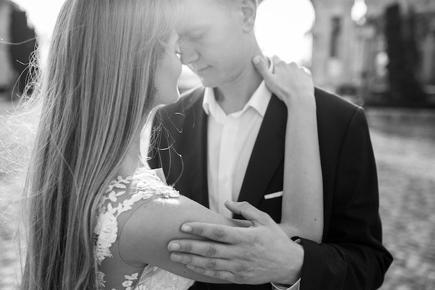 Wedding Couple on Their Wedding Day in Budapest