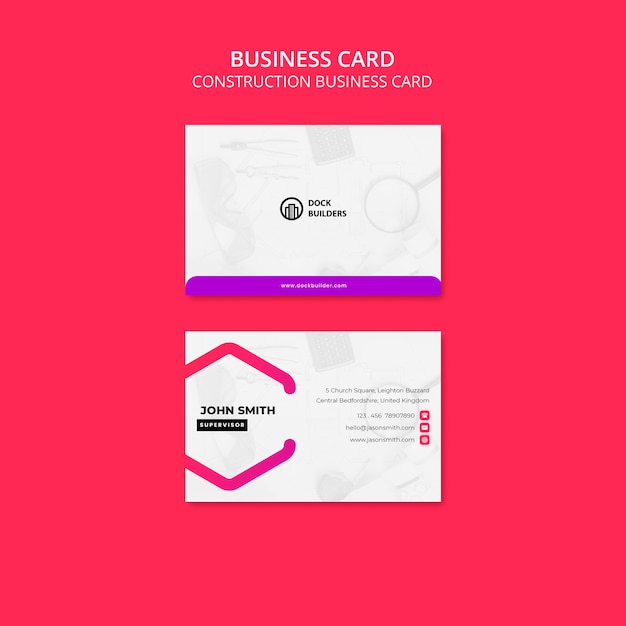 Flat design construction business template