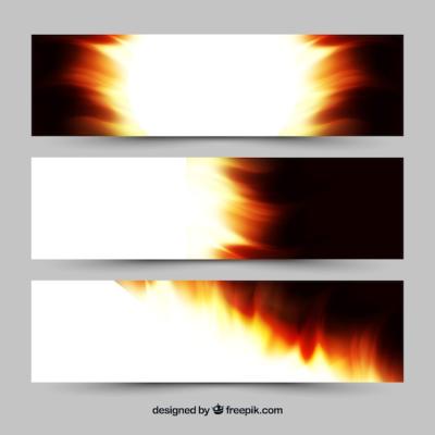 Realistic Fire Banner – Free Download Vector Templates