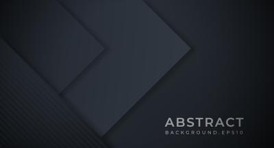 Dark Black Navy Paper Layers Abstract Background for Decorative Web Layout Poster