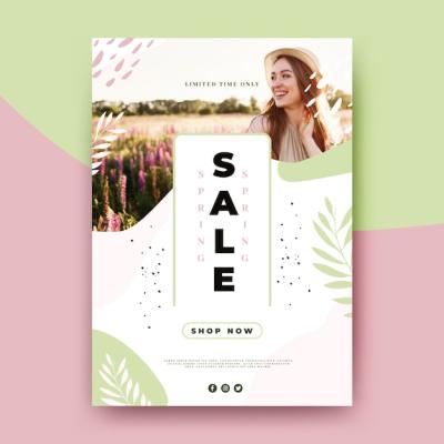 Spring Sale Flyer Template with Photo