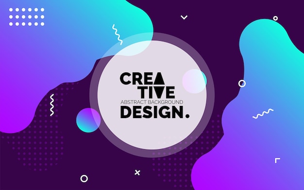 Colorful Creative Template Banner with Gradient Color Design and Liquid Shape Vector Illustration