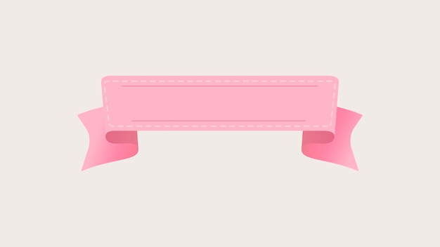 Pink Ribbon Banner Vector: Free Download Decorative Label Flat Graphic Design