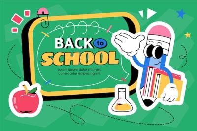 Flat background for back to school season