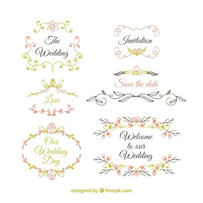 Wedding Ornaments Vector Templates